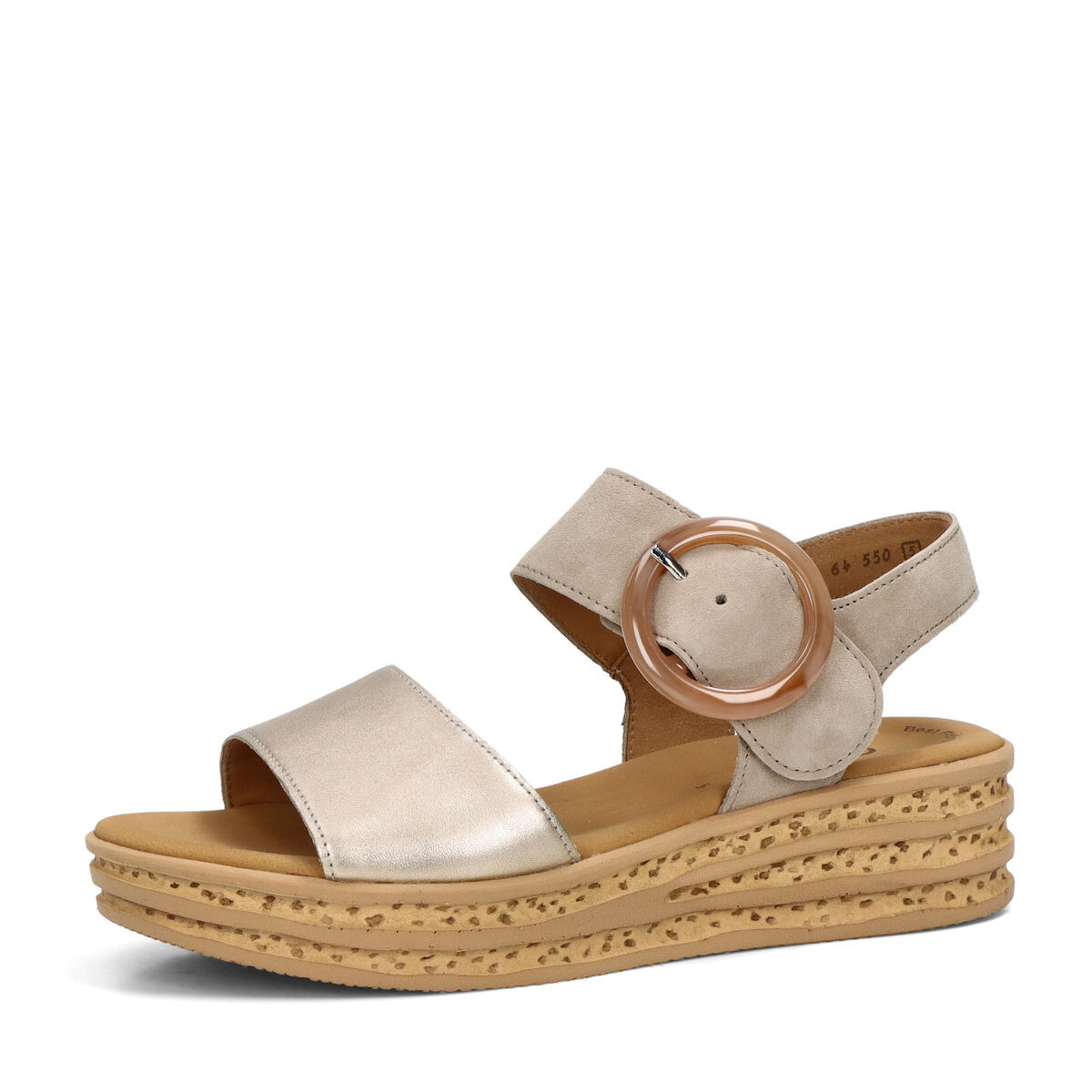 Gabor dámské kožené sandály - béžovo zlaté - 37