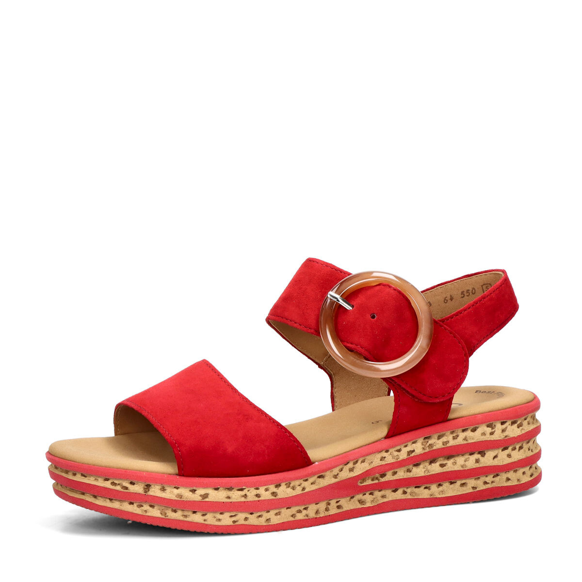 Gabor dámské kožené sandály - červené - 37