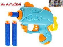 Mikro Pistole 10,5cm na natažení s pěnovými náboji 3ks a terčem 2barvy