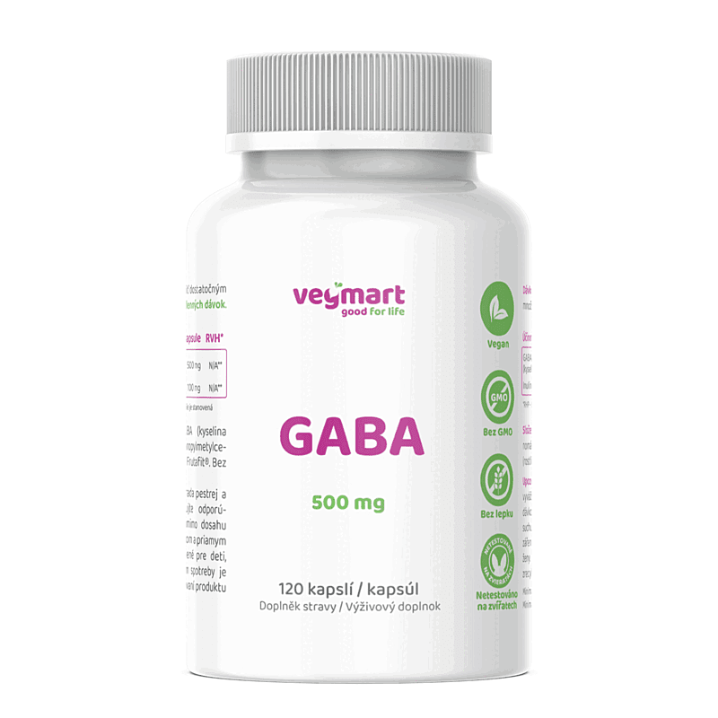 VEGMART GABA 500 mg 120 kapslí