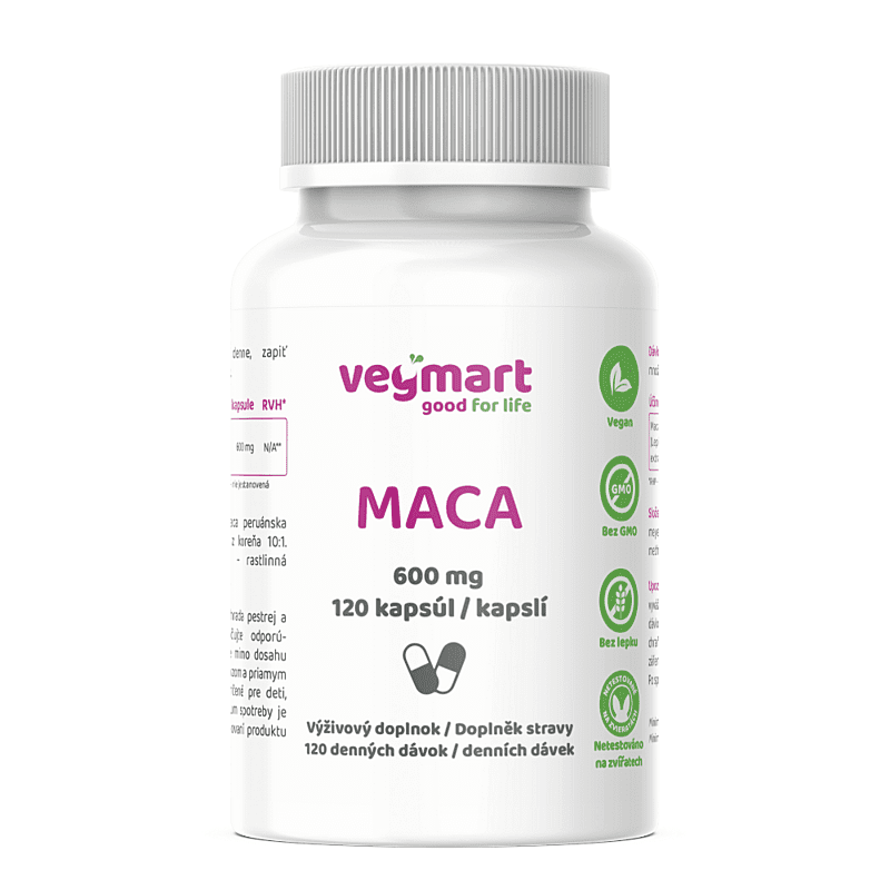 VEGMART Maca 600 mg 120 kapslí