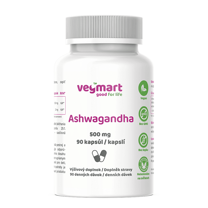 VEGMART Ashwagandha 500 mg 120 kapslí