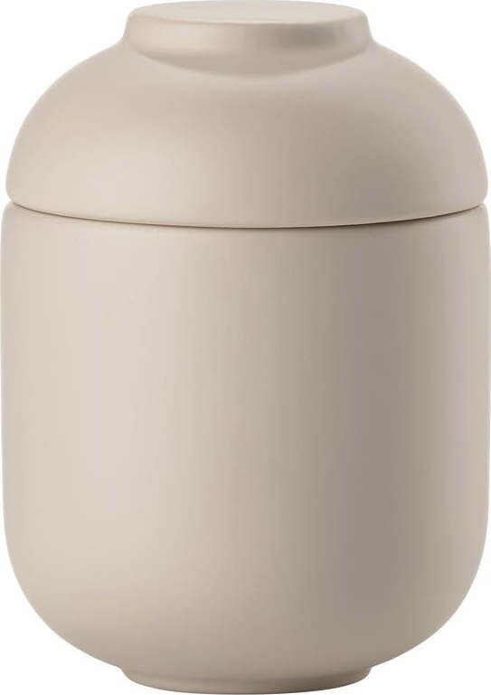 Béžový kameninový koupelnový organizér na vatové tampony Sensu – Zone