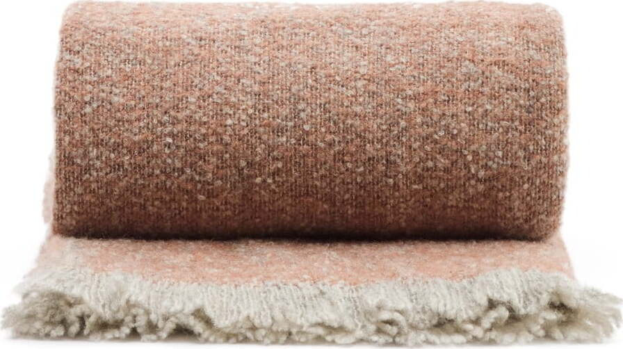 Deka v terakotové barvě s příměsí vlny 130x170 cm Rodin – Kave Home