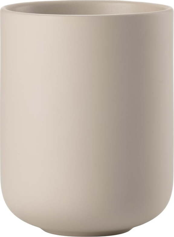 Béžový kameninový kelímek na zubní kartáčky Sensu – Zone