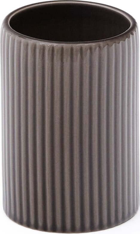 Tmavě hnědý keramický kelímek na zubní kartáčky Selime – Kave Home