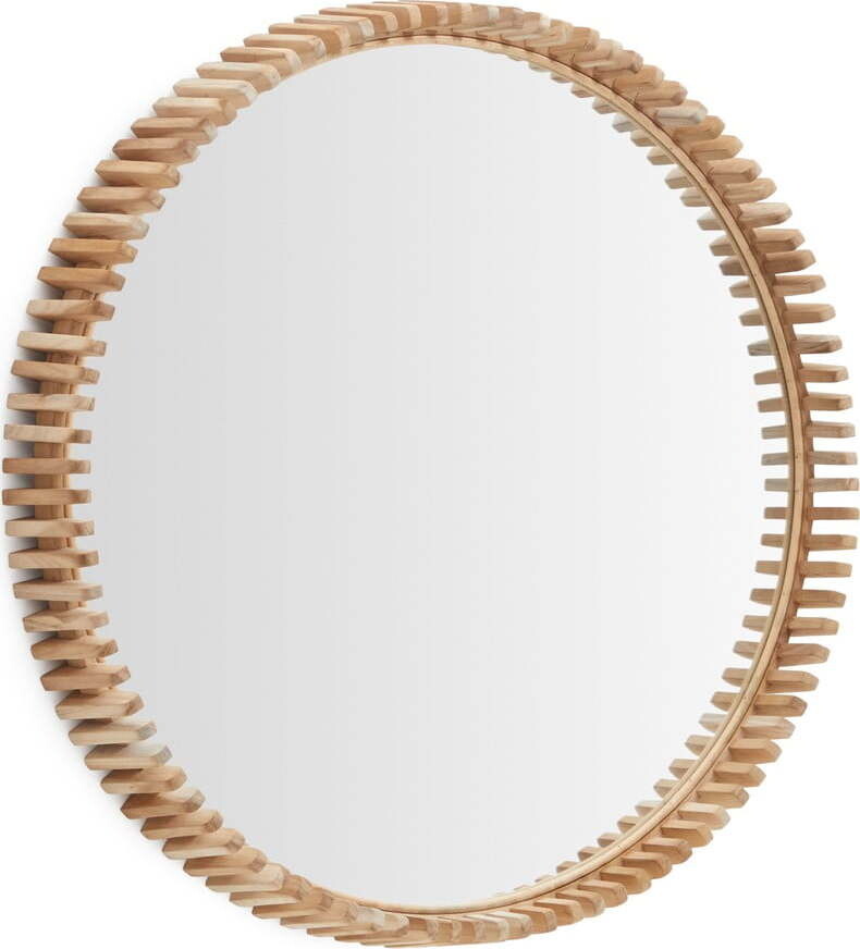 Nástěnné zrcadlo s dřevěným rámem ø 80 cm Polke – Kave Home