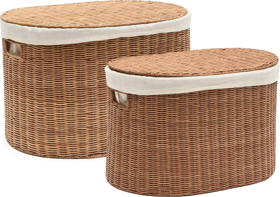 Ratanové košíky v sadě 2 ks 50x36x32 cm Indali – Kave Home