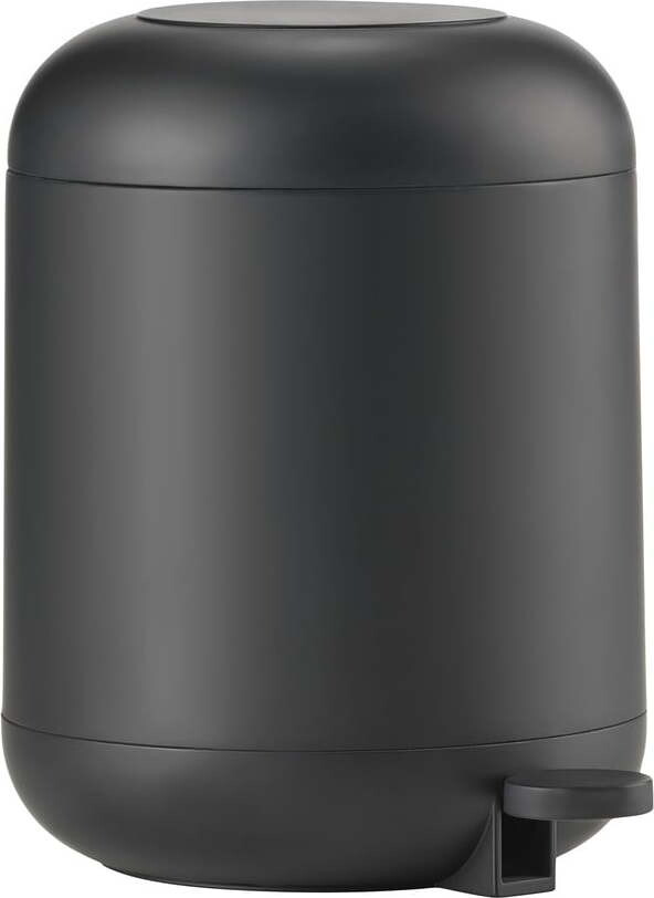 Černý nášlapný plastový odpadkový koš 4 l Sensu – Zone