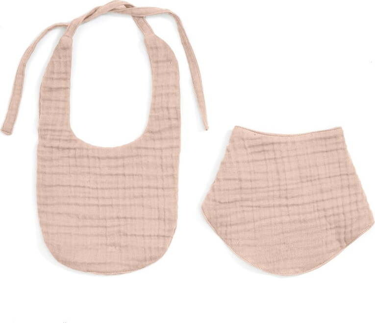 Růžové mušelínové bryndáky v sadě 2 ks Prune – Kave Home