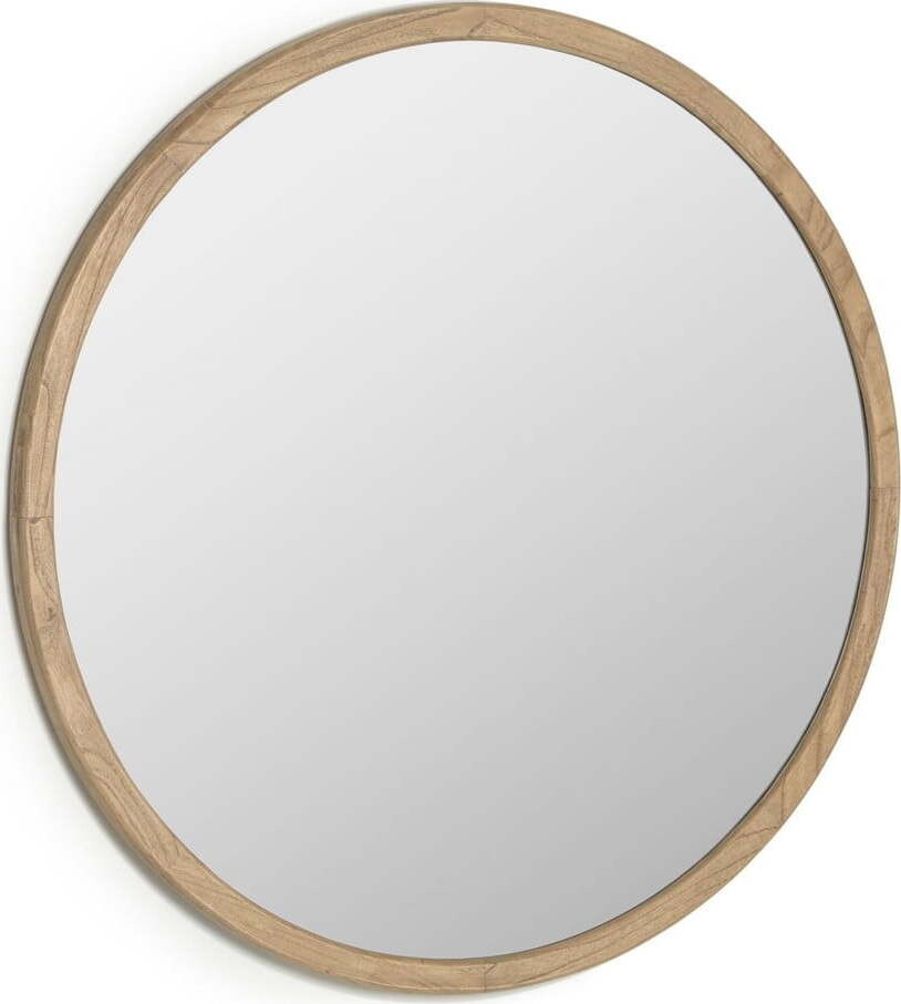 Nástěnné zrcadlo s dřevěným rámem ø 100 cm Alum – Kave Home