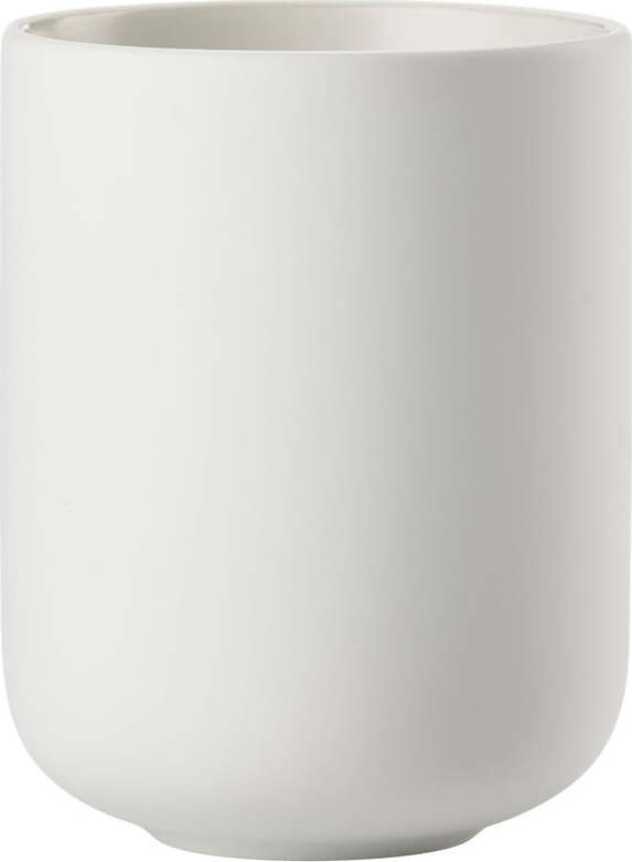 Bílý kameninový kelímek na zubní kartáčky Sensu – Zone