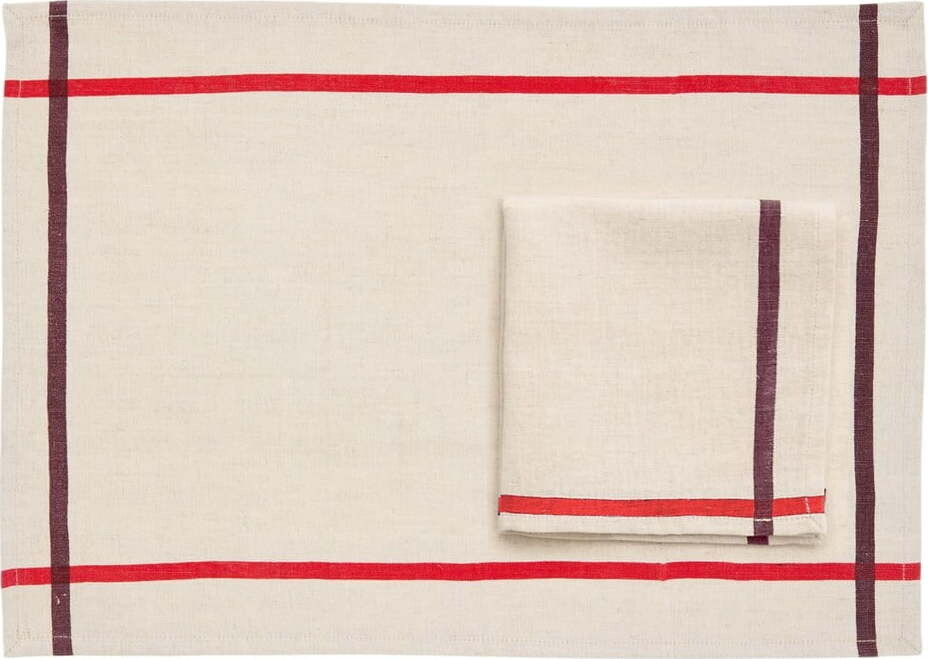 Prostírání v sadě 2 ks s příměsí lnu 35x50 cm Delma – Kave Home