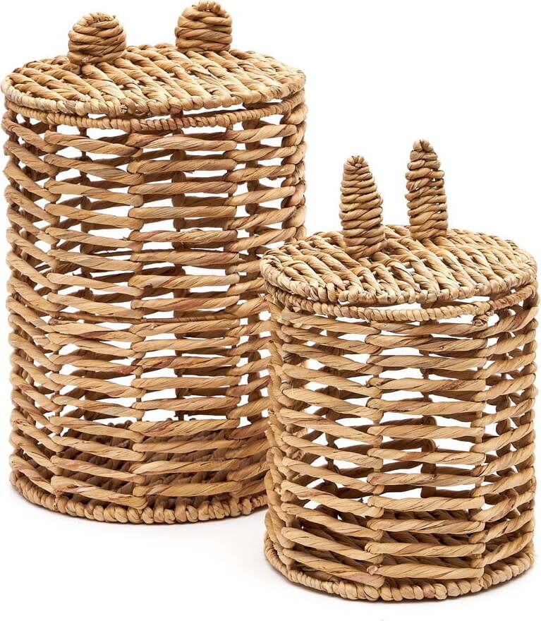 Dětské koše na hračky v sadě 2 ks z vodního hyacintu v přírodní barvě ø 30x50 cm Venezia – Kave Home