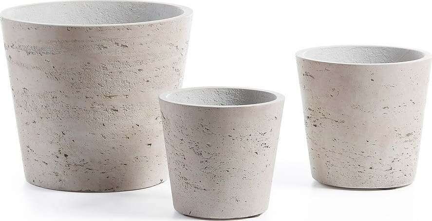 Betonové květináče v sadě 3 ks ø 23,5 cm Low – Kave Home