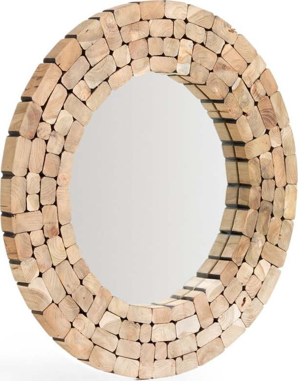 Nástěnné zrcadlo s dřevěným rámem ø 80 cm Eliptic – Kave Home