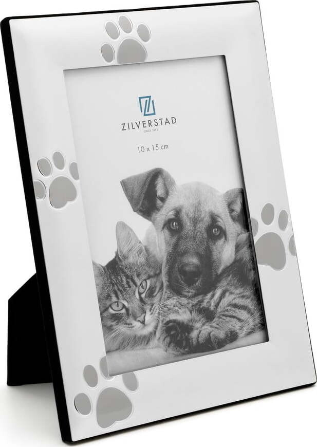 Kovový stojací rámeček ve stříbrné barvě 16x17 cm Paws – Zilverstad