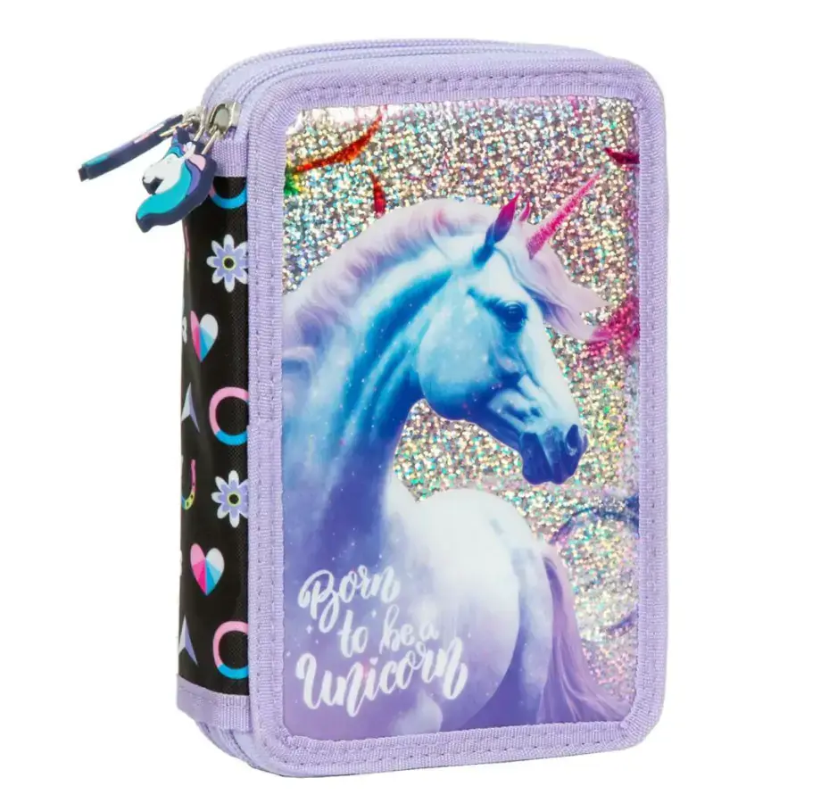 Derform Školní penál dvoupatrový s náplní Jednorožec PEBH2085