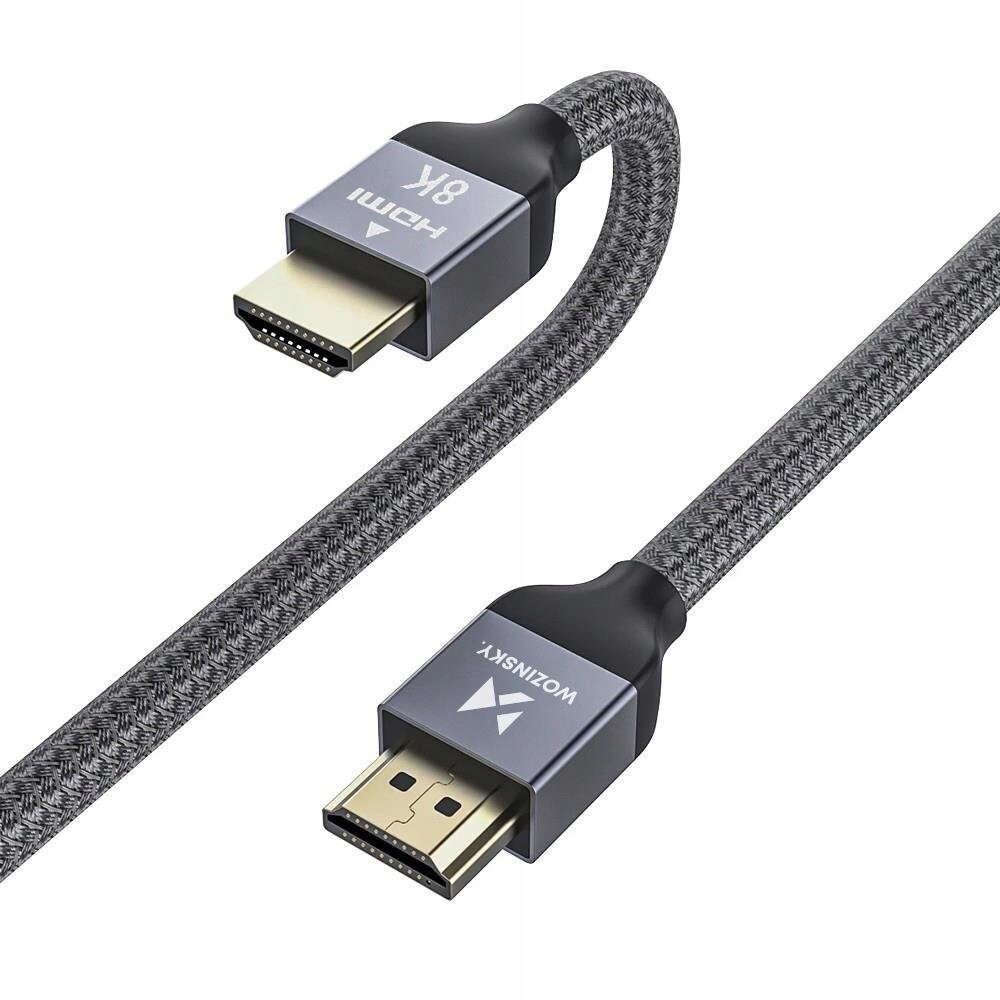 Kabel Hdmi 2.1 8K 60 Hz 48 Gbps 4K 120 Hz 2K 144 Hz 5 m stříbrný