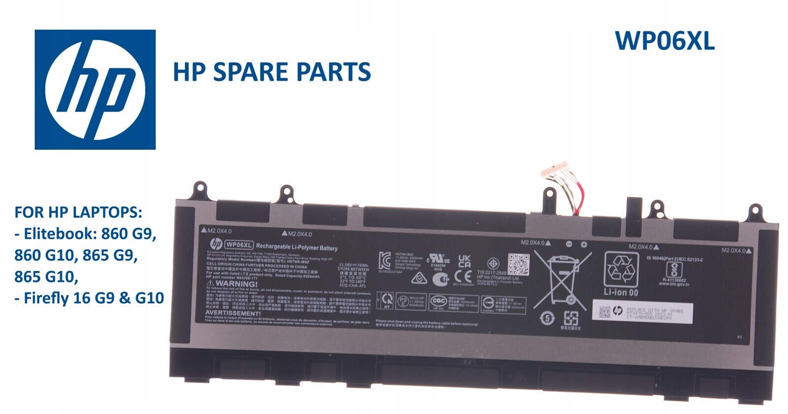 Baterie pro notebooky Hp WP06XL EliteBook 860 G9 G10 865 G9 G10 Firefly 16 G9