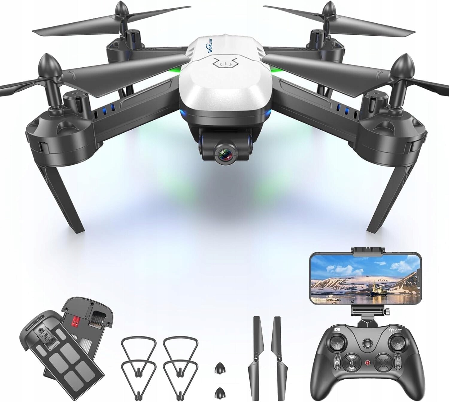 Dron Wipkviey T6 Detective Quadcopter s Hd kamerou 1080P a 2 bateriemi