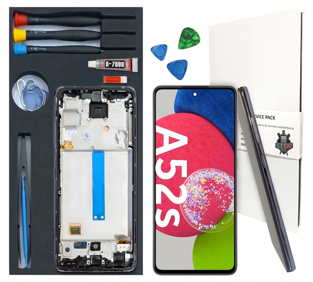LCD displej Pro Samsung Galaxy A52S Incell Rámeček Černá Výměnná Sada
