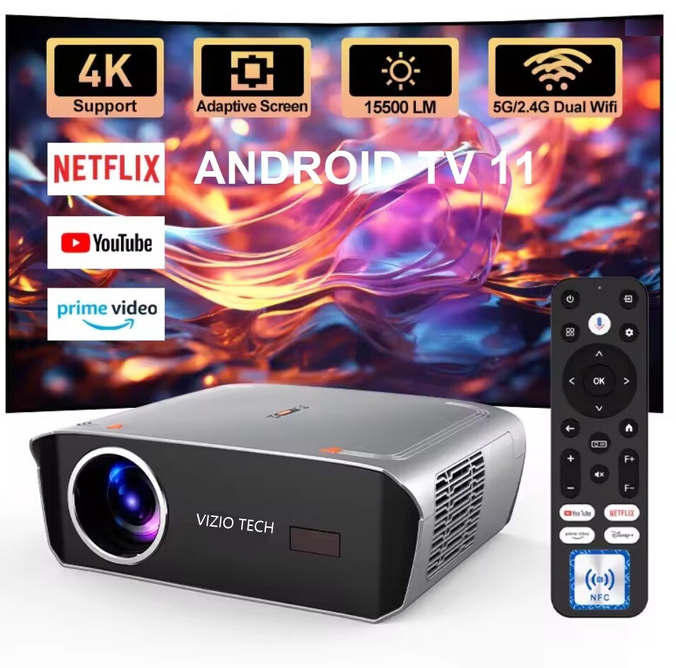 Projektor Vizio Tech A9G 1550Ansi AndroidTV 11 FullHD 4K Dolby Wifi 6 Bt