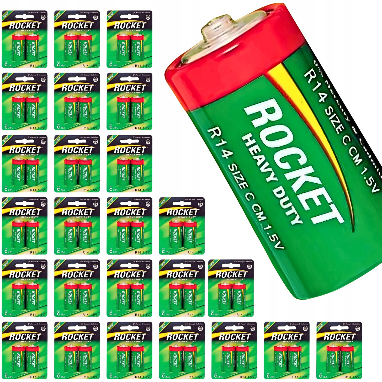 50x Baterie C R14 LR14 Set Silné Palušky Výkonná MN1400 4014 1,5V