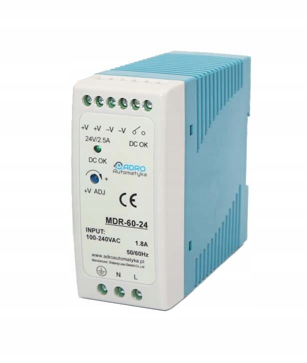 Spínaný zdroj na Din lištu MDR-60-24 Mean Well 60W, 24V, 2,5A