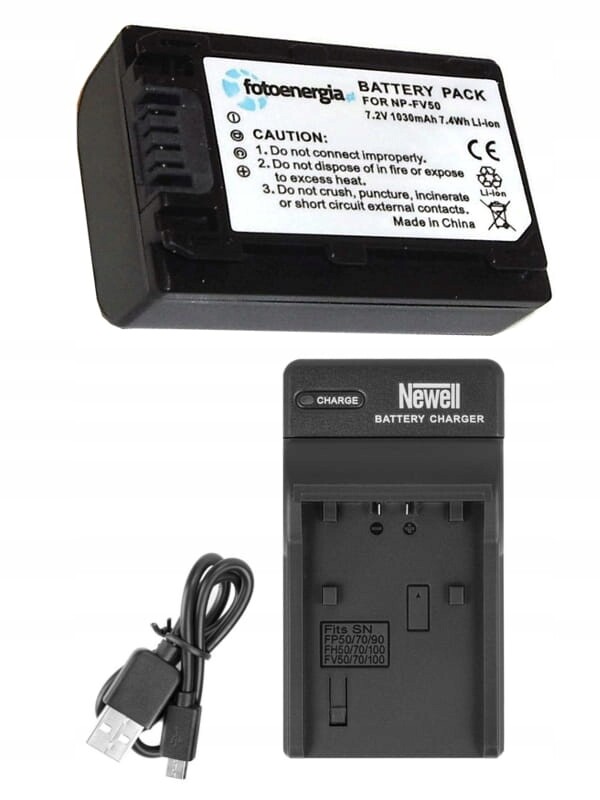 Set nabíječka baterie pro Sony NP-FV30 NP-FV50 NP-FV70 FV100 FDR-AX53