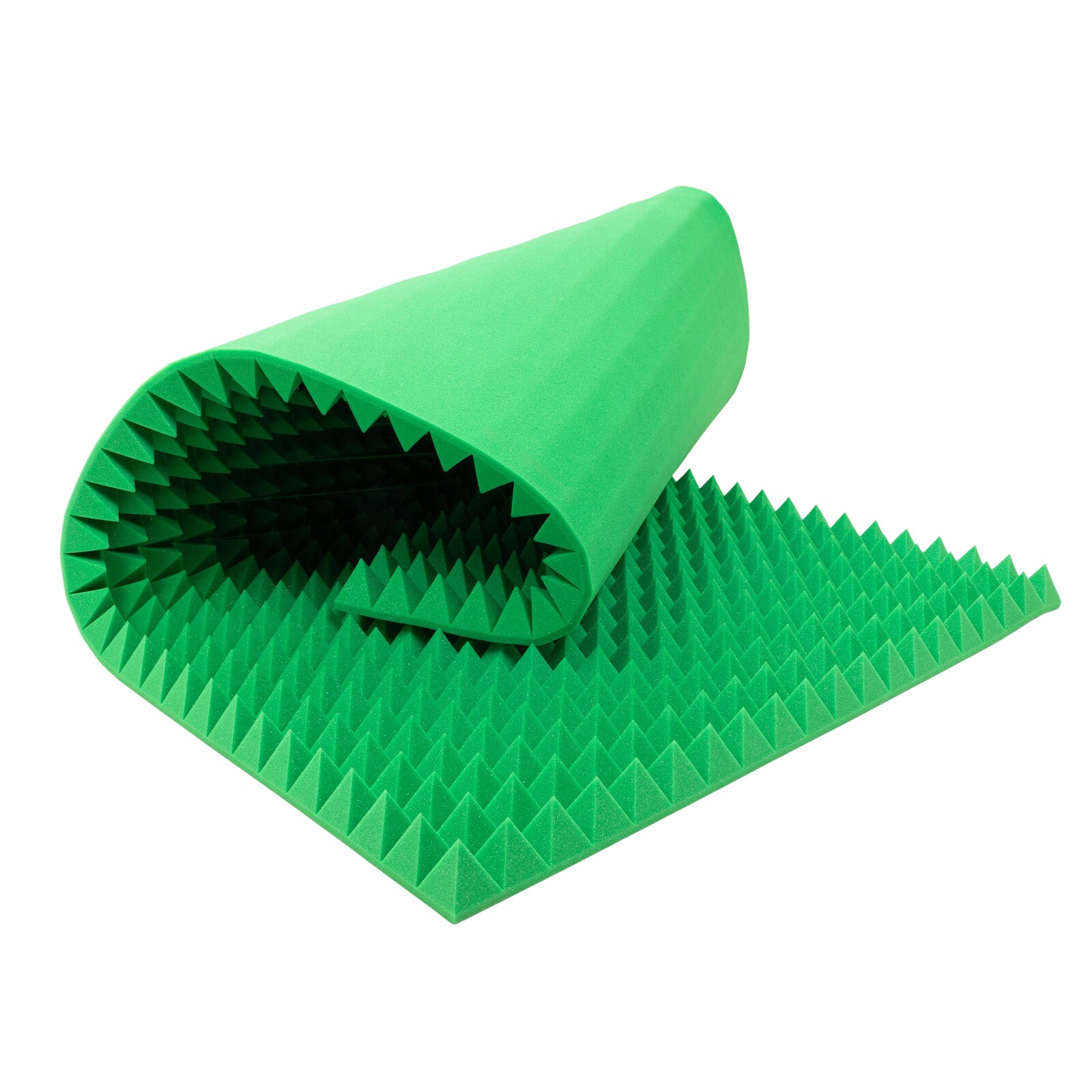 Akustický panel tmavě zelená pyramida pro poslechové místnosti bez lepidla