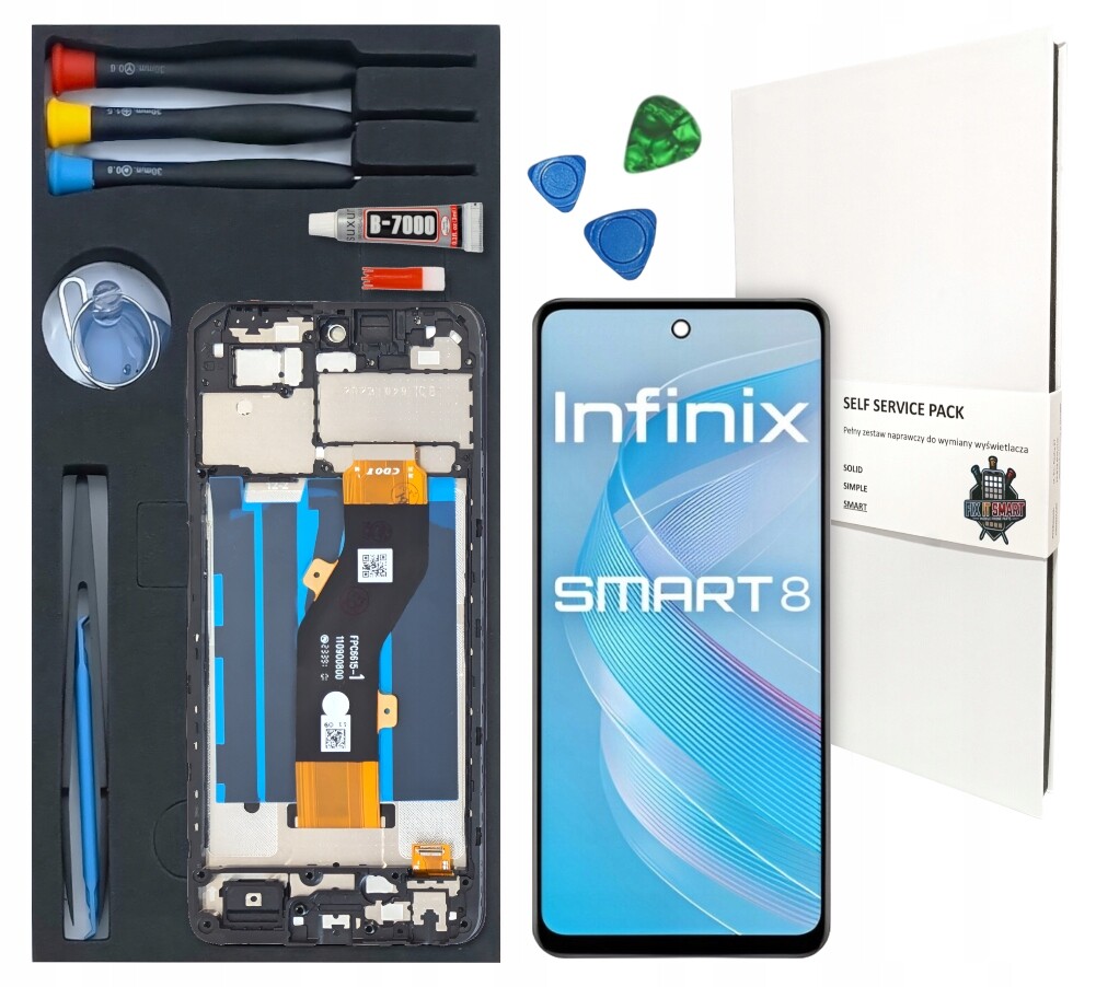 LCD displej Pro Infinix Smart 8 Rámeček Sada Pro Výměnu Displeje X6525