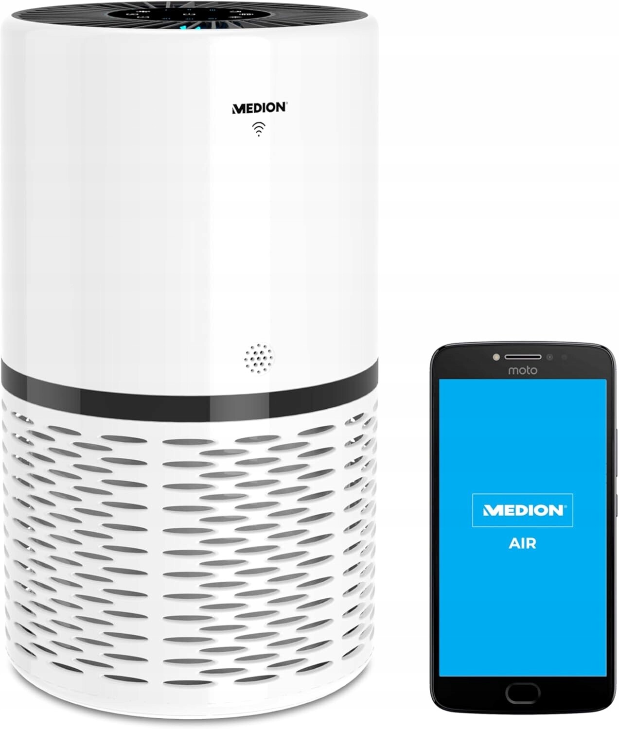 Německý čistič vzduchu Medion 52 m² 250 m³/h 23W Wi-Fi Hepa Tichý