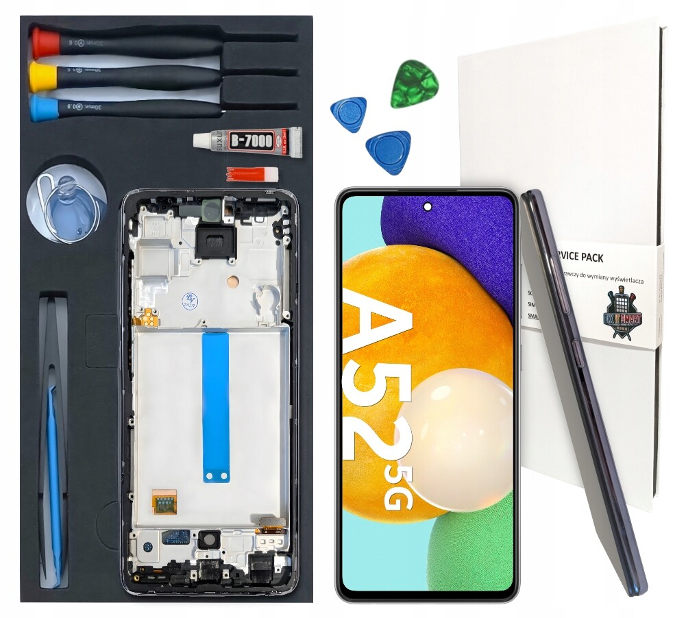 LCD displej Pro Samsung Galaxy A52 5G Incell Rámeček Černá Výměnná Sada