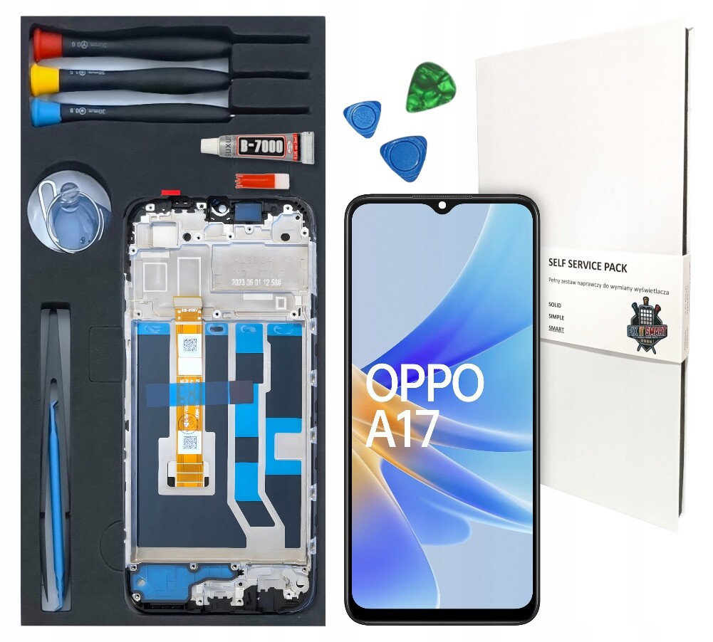 LCD displej Pro Oppo A17 Rámeček Nástroje Sada Pro Výměnu Displeje
