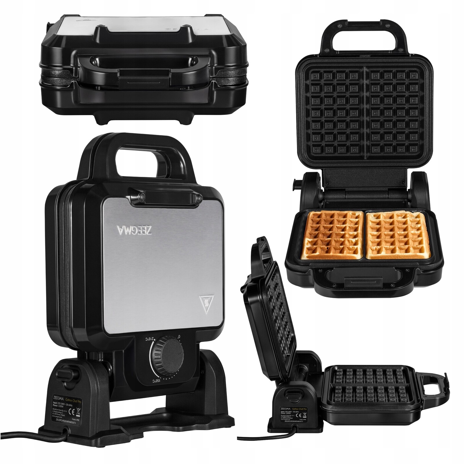 Vaflovač 2 Vafle Nepřilnavé Desky Regulace Teploty Silná