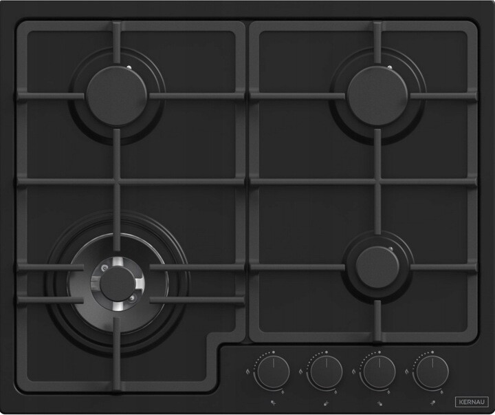 Plynová varná deska Kernau KGH6423TCI Matt Black 4 hořáky 61 cm černá matná