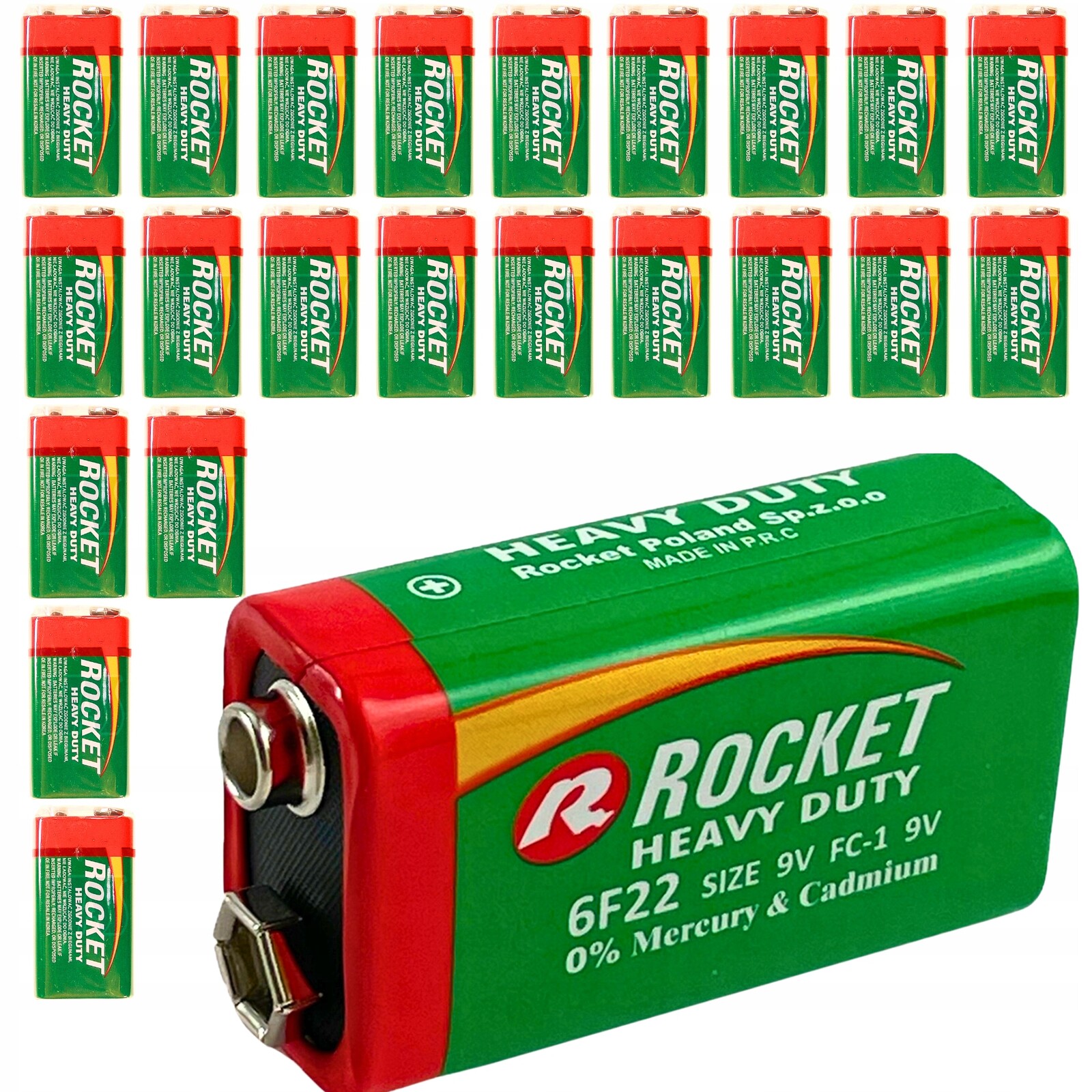 22x Baterie 9V Bloková Baterie 6LR61 r9 6F22 Mn 1604 E-Block 6AM-6 522