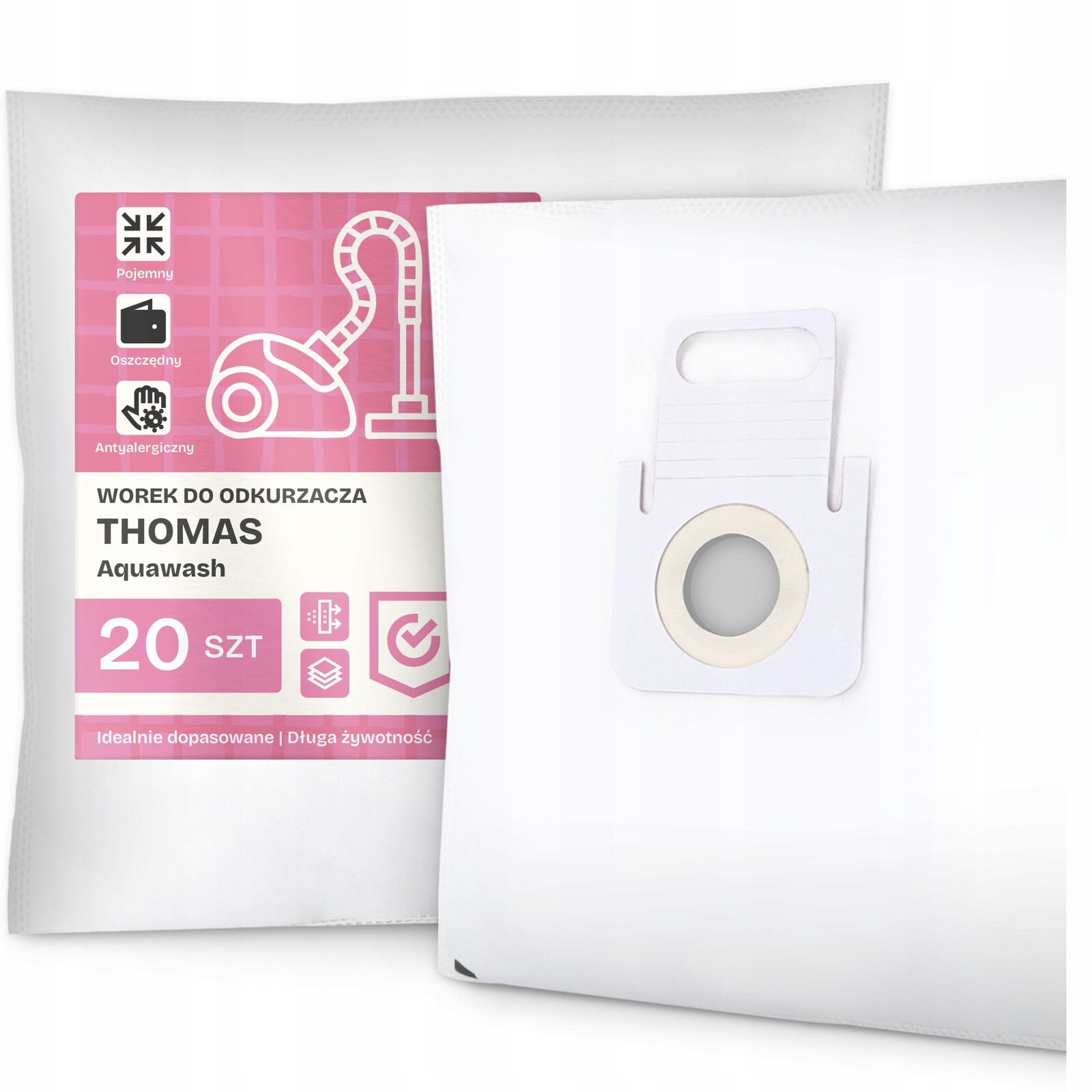 20 x Sáček Do Vysavače Thomas Aquawash Syntetický Sáček Filtrační Sáčky