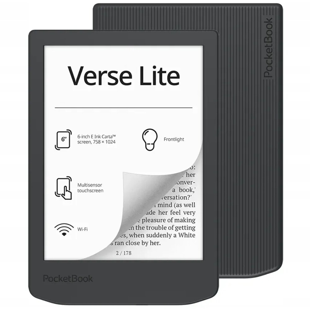 Čtečka Ebook PocketBook Verse Lite 619 6 Cali 8GB E-Ink Carta Černá Lehká