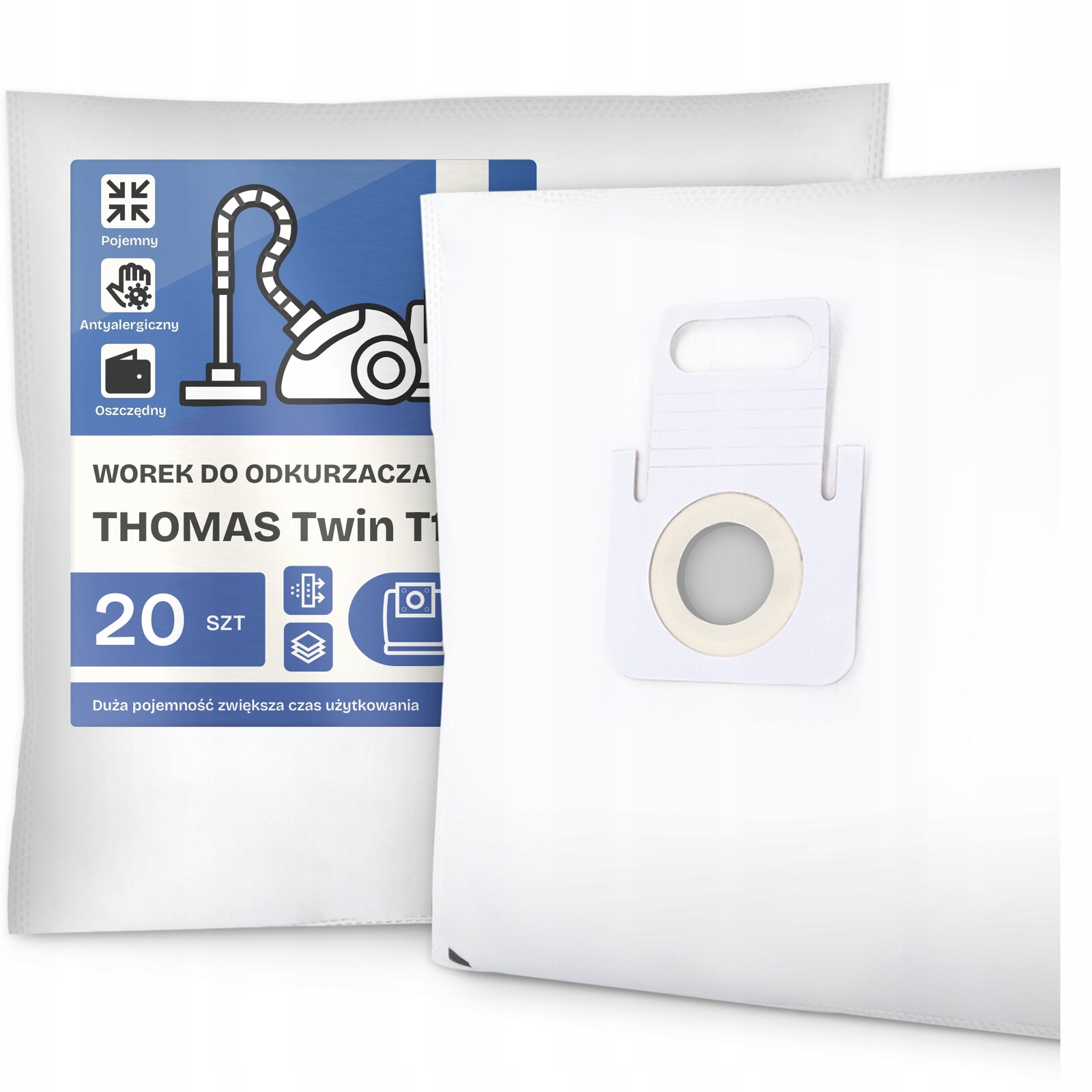 20 x Sáček Do Vysavače Thomas Twin T1 Syntetický Sáček Filtrační Sáčky