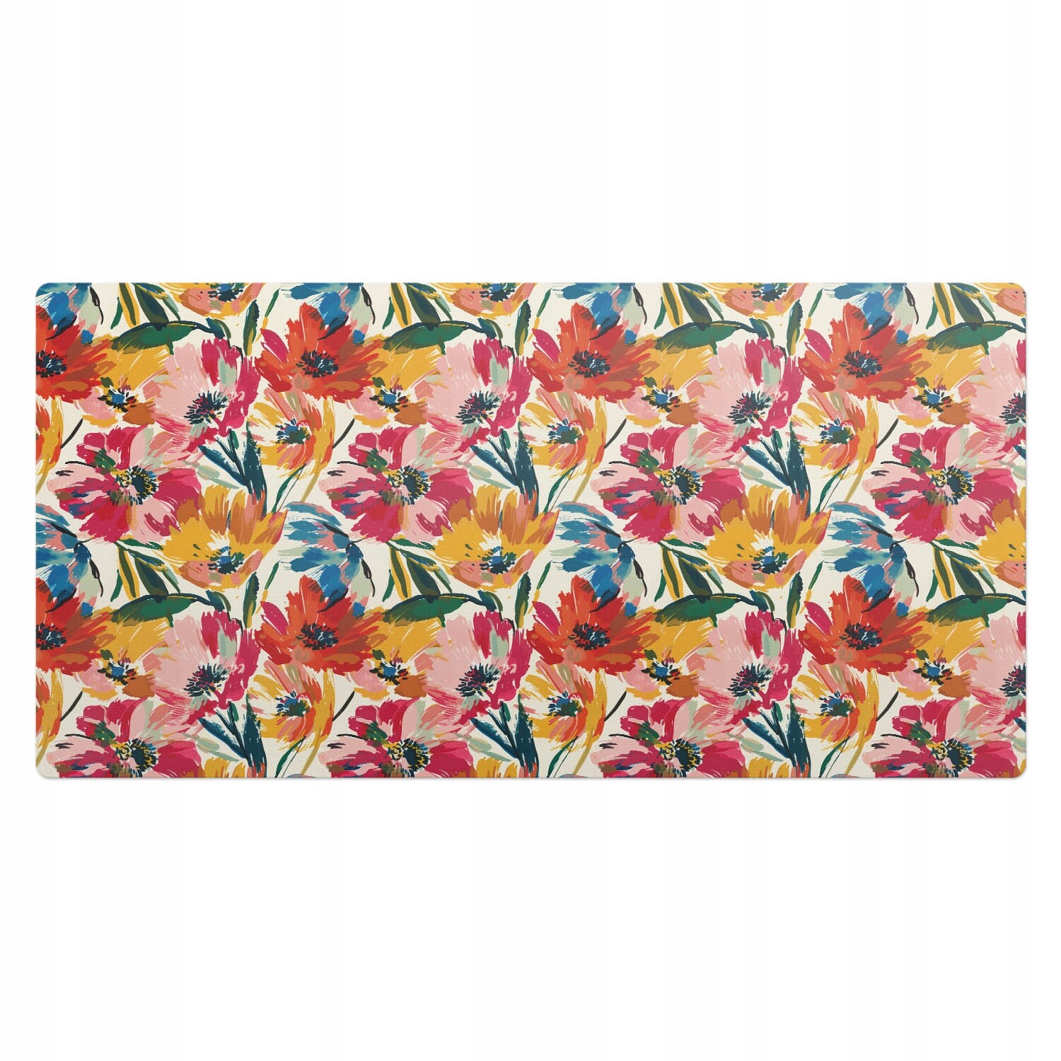 Protiskluzová ochranná podložka na psací stůl Květinový abstraktní vzor 100 x 50 cm