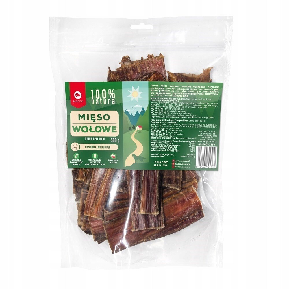 Maced 100% Příroda hovězí maso – psí pamlsek – 500 g