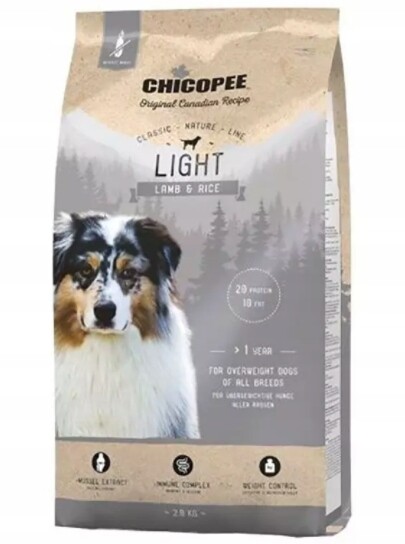 Chicopee Light Lamb 15 kg – Krmivo pro psy s nadváhou a jehněčím masem
