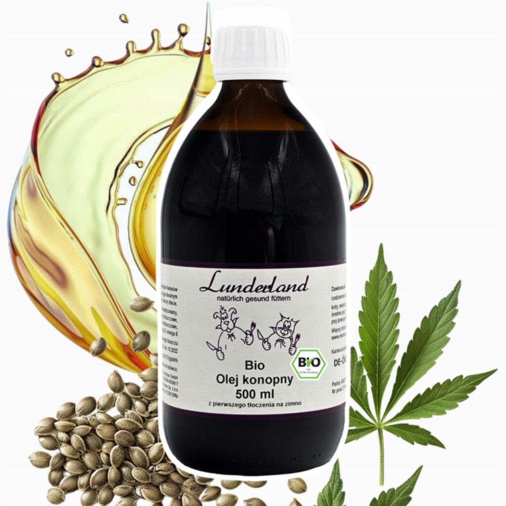Lunderland Bio konopný olej pro psy a kočky 500ml