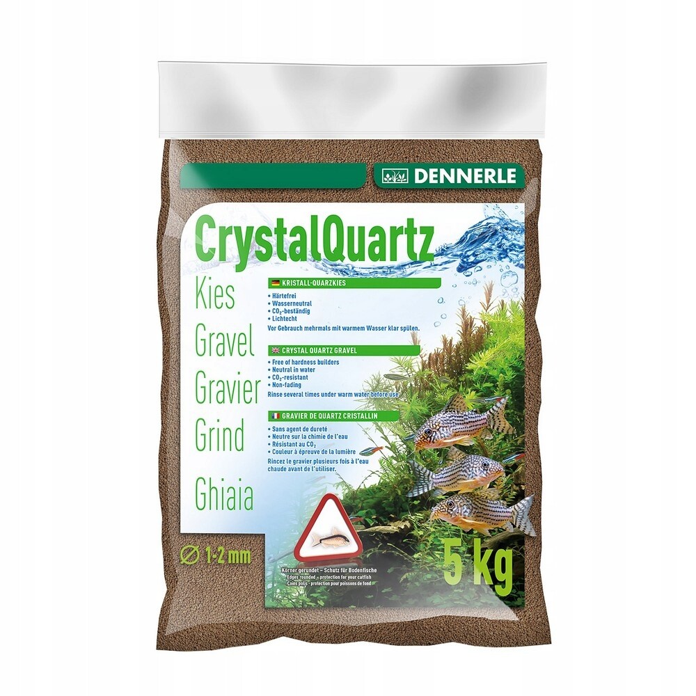 Dennerle Křišťálový křemenný štěrk Kristall-Quarz, 1-2 mm, tmavě hnědý, 5