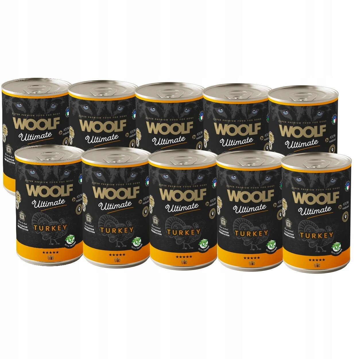 Woolf Ultimate Dog Can Turkey & Thyme Krmivo Monoproteinové Krůta 10PAK