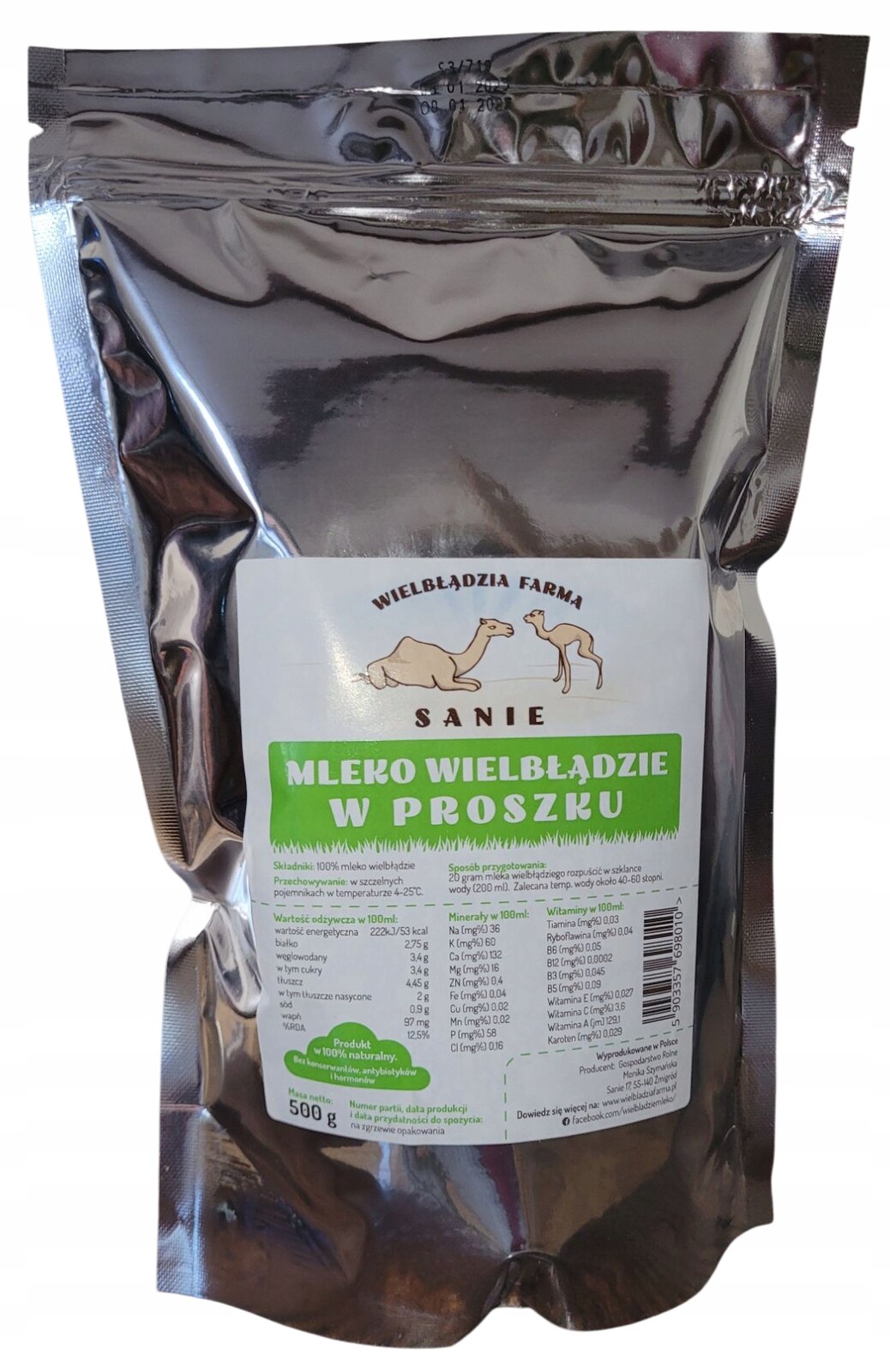Velbloudí mléko v prášku 500g Camel milk