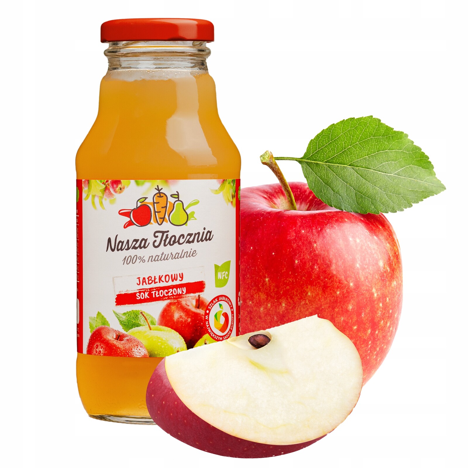 100% Jablková šťáva Lisovaná přirozeně sladká bez cukru vláknina 20 x 330 ml