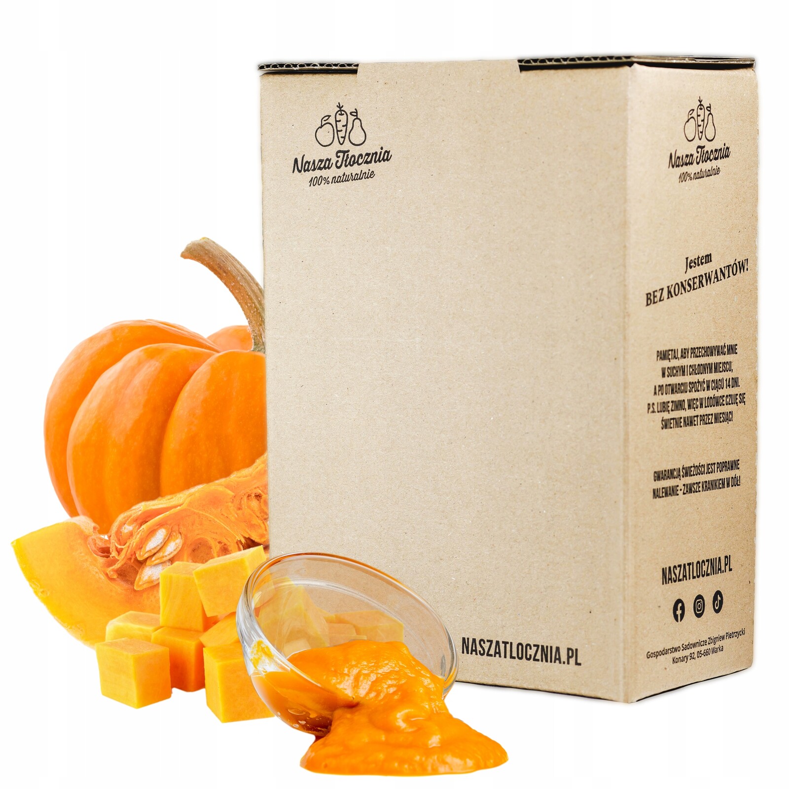 100% dýňové pyré 3 kg dýňové pyré Pouze dýňová pyré 26,50 PLN/kg